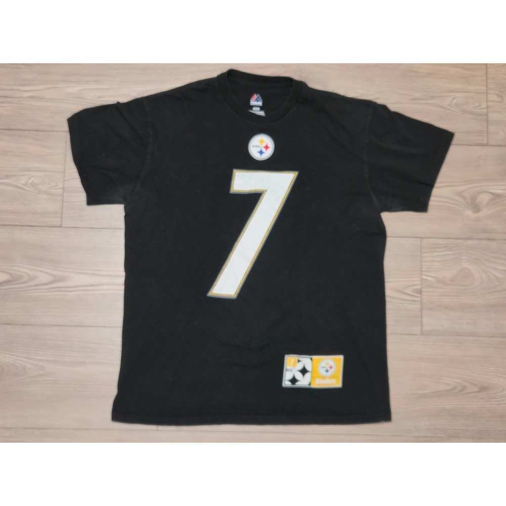 Majestic Pittsburgh Steelers Ben Roethlisberger 7 Shirt Mens Medium Black NFL